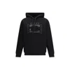 Gucci Men Black Sweatshirt With Hood With Drawstring And Front Logo In Cotton Man In Black