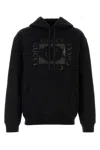 Gucci Men Black Sweatshirt With Hood With Drawstring And Front Logo In Cotton Man In Black