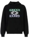 Gucci Shadow Print Logo Hoodie In Black