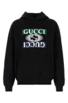 Gucci Shadow Print Logo Hoodie In Blackmc
