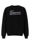 Gucci Logo Intarsia Crewneck Knit Sweater In Blackmix