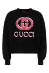 Gucci Women's Logo Detail Cotton Sweatshirt In Blackmulticolor
