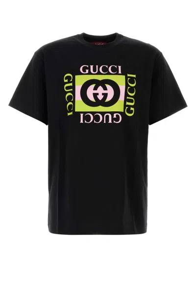 GUCCI BLACK COTTON T-SHIRT