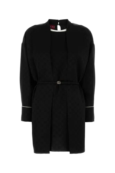 Gucci Long-sleeved Knitted Cardigan In Black