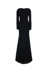 Gucci Long Fitted Silhouette Floor-length Dress In Black