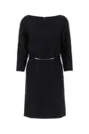 Gucci Mini Abito In Crepe Nero Donna