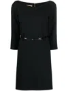 Gucci Mini Abito In Crepe Nero Donna
