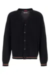 Gucci Crochet Cardigan With V Neck And Striped Hem