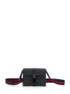 Gucci Black Crossbody Bag With Metal Hook Closure And Shoulder Strap With Web Motif In Gg Canvas Man In Multicolor