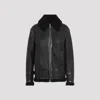 Gucci Black Curly Shearling Leather Biker Jacket In Black