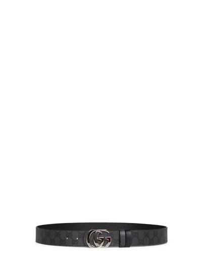 Gucci Black Cut Gg Marmont Reversible Belt In Multi
