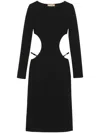 GUCCI BLACK CUT-OUT MIDI DRESS FOR WOMEN'S SS23 COLLECTION