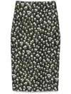 Gucci Floral Crepe Midi Skirt In Black