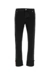 Gucci Men Web Turn-up Slim-fit Jeans In Darkgreymix