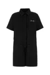 Gucci Denim Jumpsuit With Belt Loops And Pockets In Black