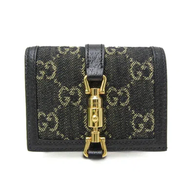 Pre-owned Gucci Black Denim Leather Wallet (bi-fold) ()