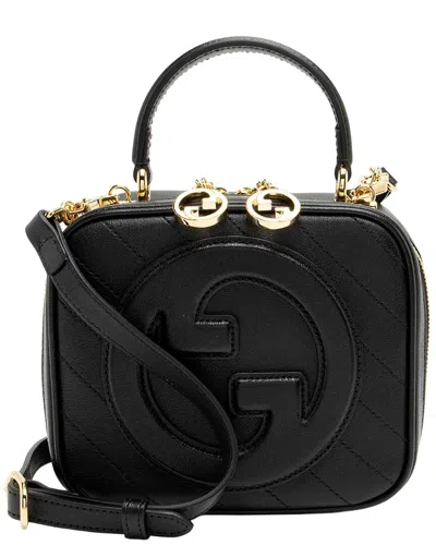 Gucci Black Calfskin Diagonal Stitched Blondie Top Handle (authentic Pre-  Loved)