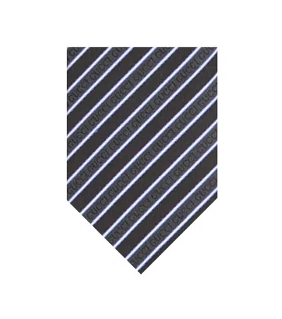 Gucci Black Diagonal Striped Tie