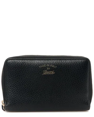 Gucci Black Dollar Calfskin Leather Medium Swing Zip Around Wallet (authentic  Pre-loved)