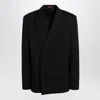 Gucci Black Double-breasted Wool Suit Men In Black