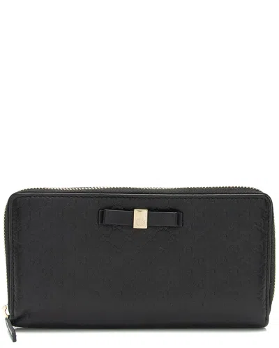Gucci Black Embossed Leather Bow Wallet (authentic Pre-loved)