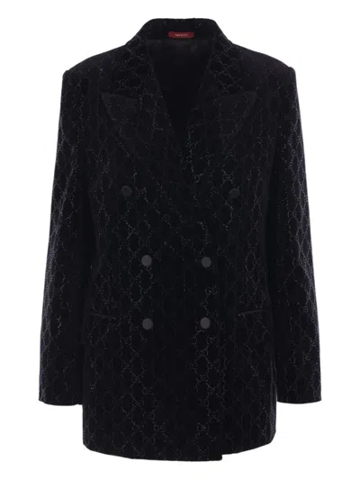 GUCCI BLACK EMBROIDERED COTTON VELVET JACKET