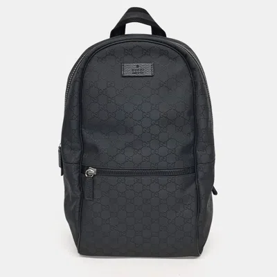 Pre-owned Gucci Black Fabric Backpack