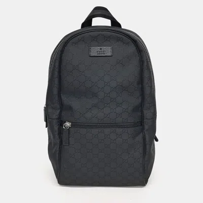 Pre-owned Gucci Black Fabric Backpack