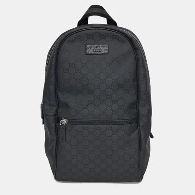 Pre-owned Gucci Black Fabric Fabric Backpack