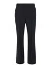 Gucci Black Flared Pants With Pences In Wool Woman In Multicolor