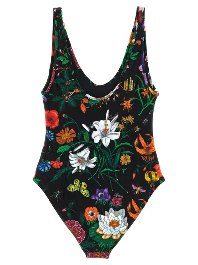 Gucci Black Floral Swimwear