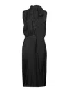 Gucci Women Black Fluid Viscose Twill Midi Dress In Black
