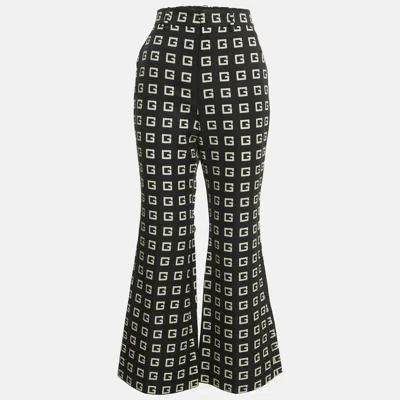 Pre-owned Gucci Black G Print Cotton Blend Flared Trousers S