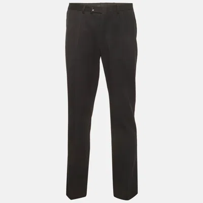 Pre-owned Gucci Black Gabardine Regular Fit Pants L