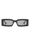 Gucci Green/violet Rectangular Sunglasses In Black