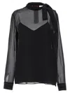 Gucci Women's Pussy-bow Silk Blouse Top In Black