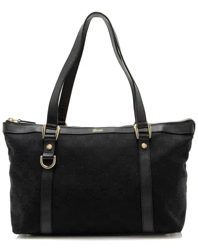 Gucci Black Gg Canvas Abbey Small Tote (authentic Pre-loved)