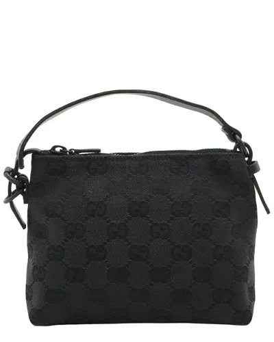 Gucci Black Gg Canvas Accessory Pouch (authentic Pre-loved)