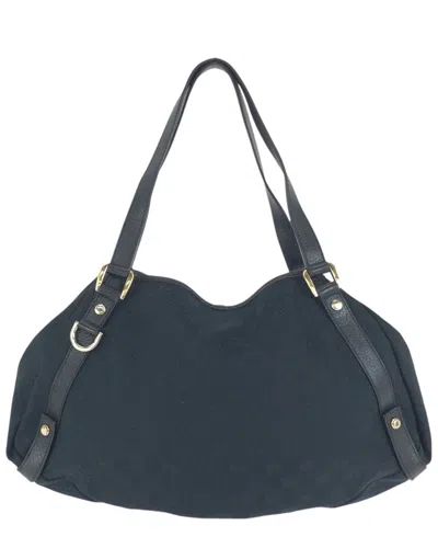 Gucci Black Gg Canvas & Leather Abby Tote S (authentic Pre-loved) In Blue