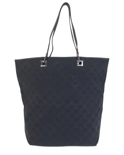 Gucci Black Gg Canvas & Leather Tote (authentic Pre-loved)