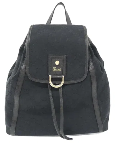Gucci Black Gg Canvas Backpack (authentic Pre-loved)