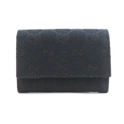 Pre-owned Gucci Black Gg Canvas Coin Purse/coin Case ()