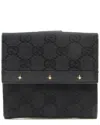 Gucci Black Gg Canvas Gg Studded French Wallet (authentic Pre-loved) In Blue
