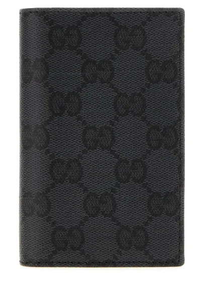 Gucci Black Gg Canvas  Essence Classic Card Holder