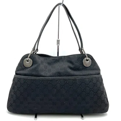 Pre-owned Gucci Black Gg Canvas Handbag Shoulder Bag ()