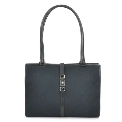 Pre-owned Gucci Black Gg Canvas Leather Shoulder Bag ()