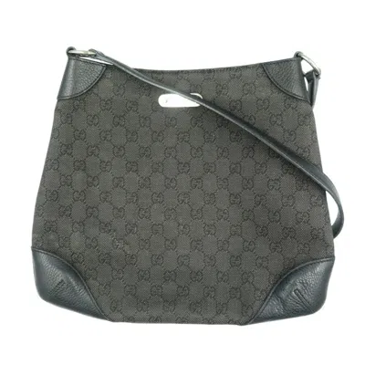 Pre-owned Gucci Black Gg Canvas Leather Shoulder Bag ()
