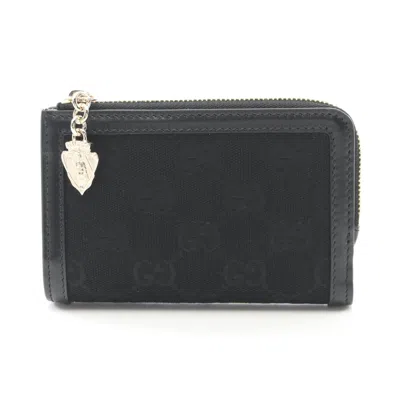 Gucci Black Gg Canvas Leather Wallet (bi-fold)