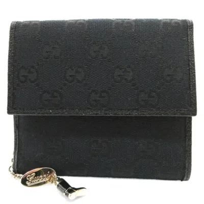 Pre-owned Gucci Black Gg Canvas Leather Wallet (bi-fold) ()