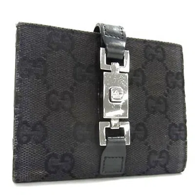 Pre-owned Gucci Black Gg Canvas Leather Wallet (bi-fold) ()